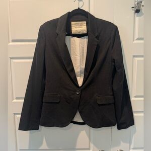 Cartonnier by Anthropologie Single Button Black LightWeight Knit Blazer Medium